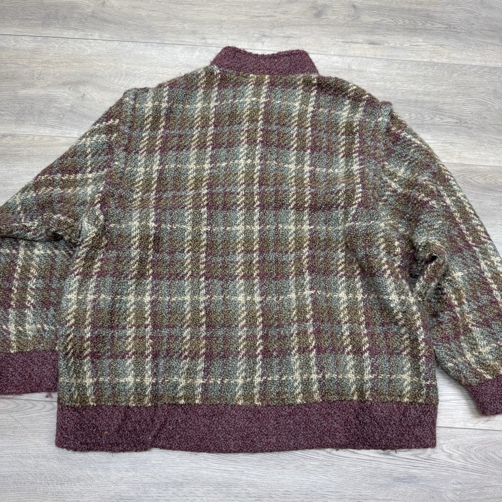 Boyne Valley Weavers Ireland Multicolor Full Zip Jacket Sz L Wool Acrylic Multic - Picture 8 of 9